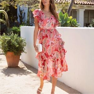 Vici Always Falling Floral Midi Dress